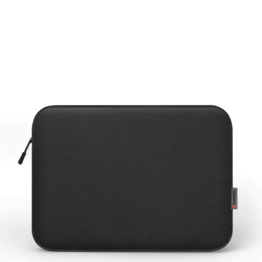 Zwarte laptop sleeve shockproof met elegante afwerking en sterke ritssluiting voor professionele bescherming van uw laptop.