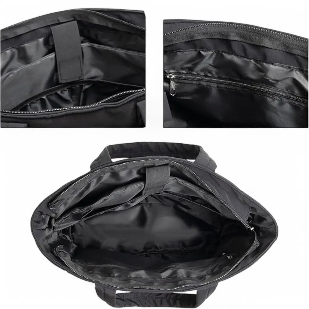 Binnenkant van de coole laptoptas dames 15.6 inch met verschillende opbergvakken en ritsvakken voor efficiënte organisatie.