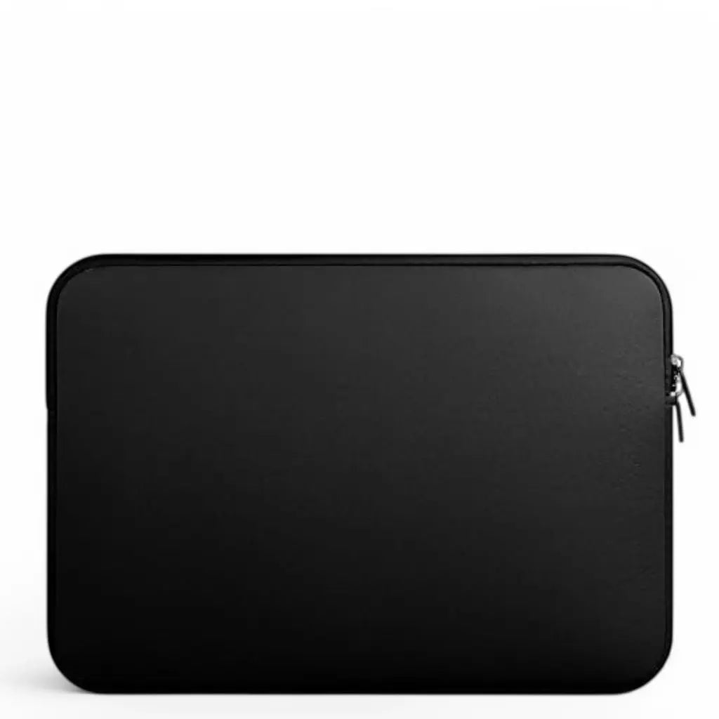 Zwart lightweight laptop sleeve met rits, biedt strakke bescherming voor laptops zonder overtollig gewicht.